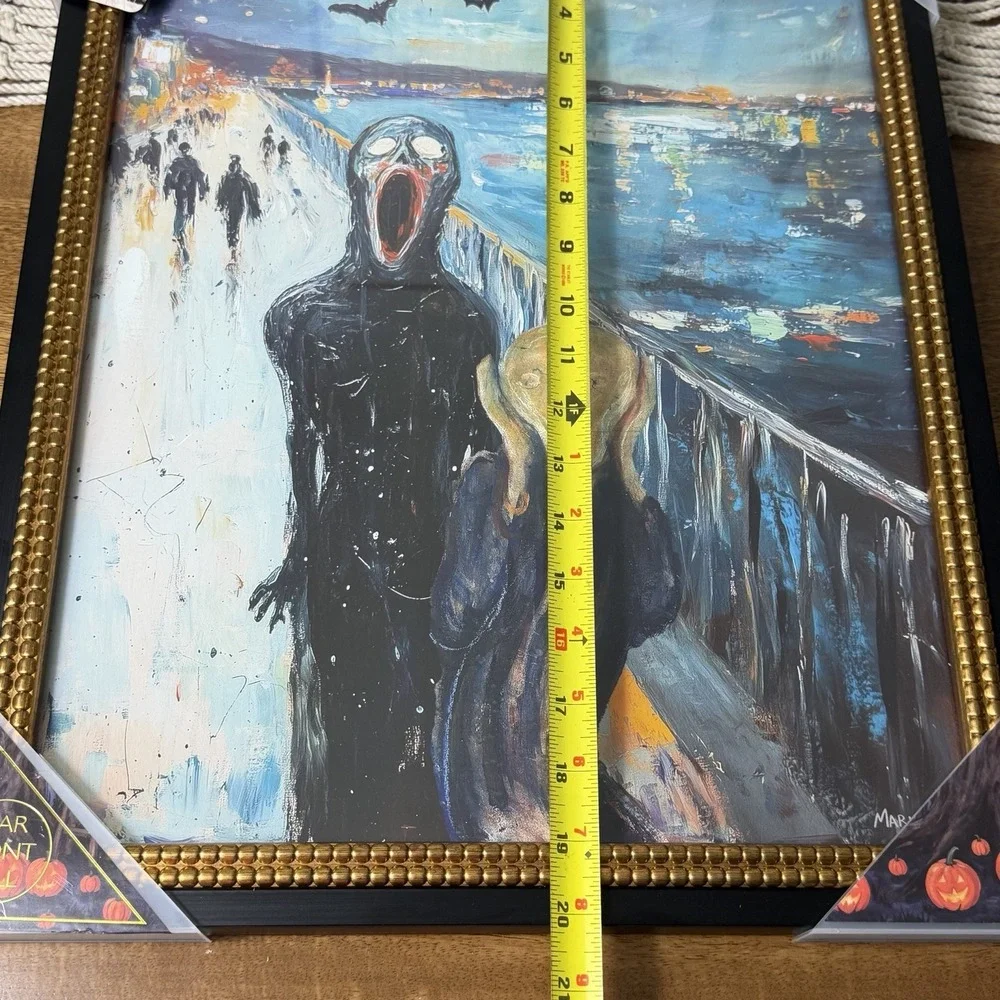Marmont Hill The Scream Halloween Bats Framed Wall Art 16x20 NEW Spooky Creepy